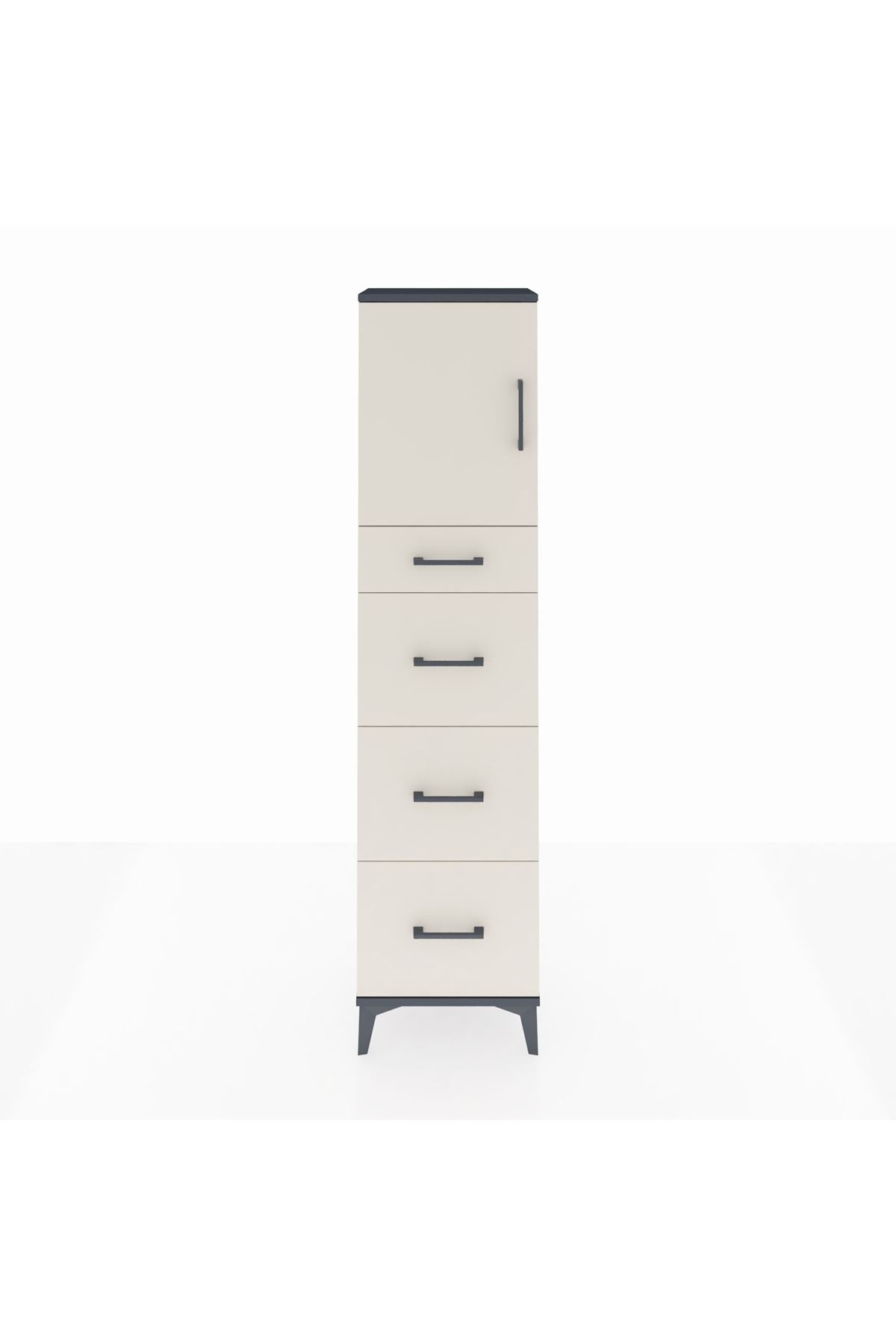Arges Dolap 2 Raflı 4 Çekmeceli Tek Kapaklı 44x30x182 - S22M023V4A