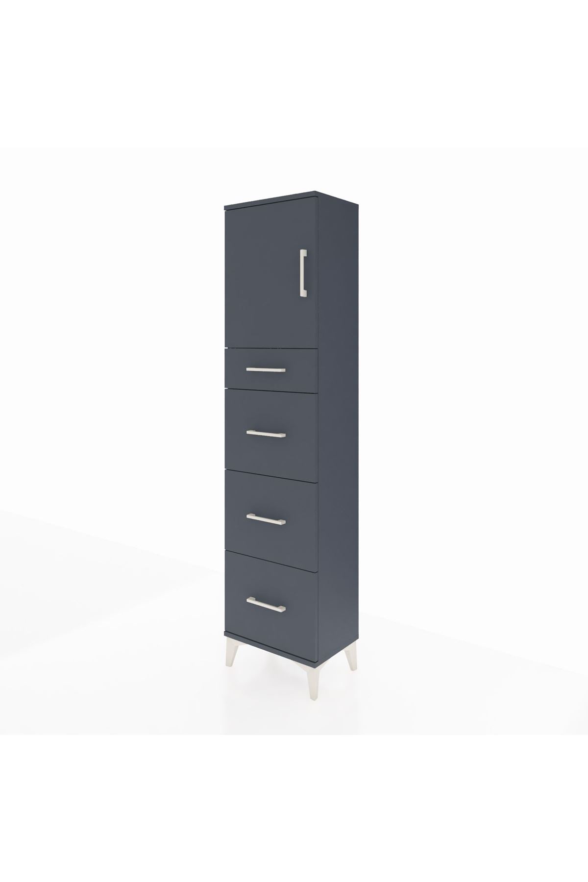 Arges Dolap 2 Raflı 4 Çekmeceli Tek Kapaklı 44x30x182 - S22M023V5A