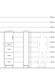 Arges Dolap 2 Raflı 4 Çekmeceli Tek Kapaklı 44x30x182 - S22M023V5A