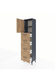 Arges Dolap 2 Raflı 4 Çekmeceli Tek Kapaklı 44x30x182 - S22M023V6A
