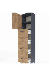 Arges Dolap 2 Raflı 4 Çekmeceli Tek Kapaklı 44x30x182 - S22M023V6A