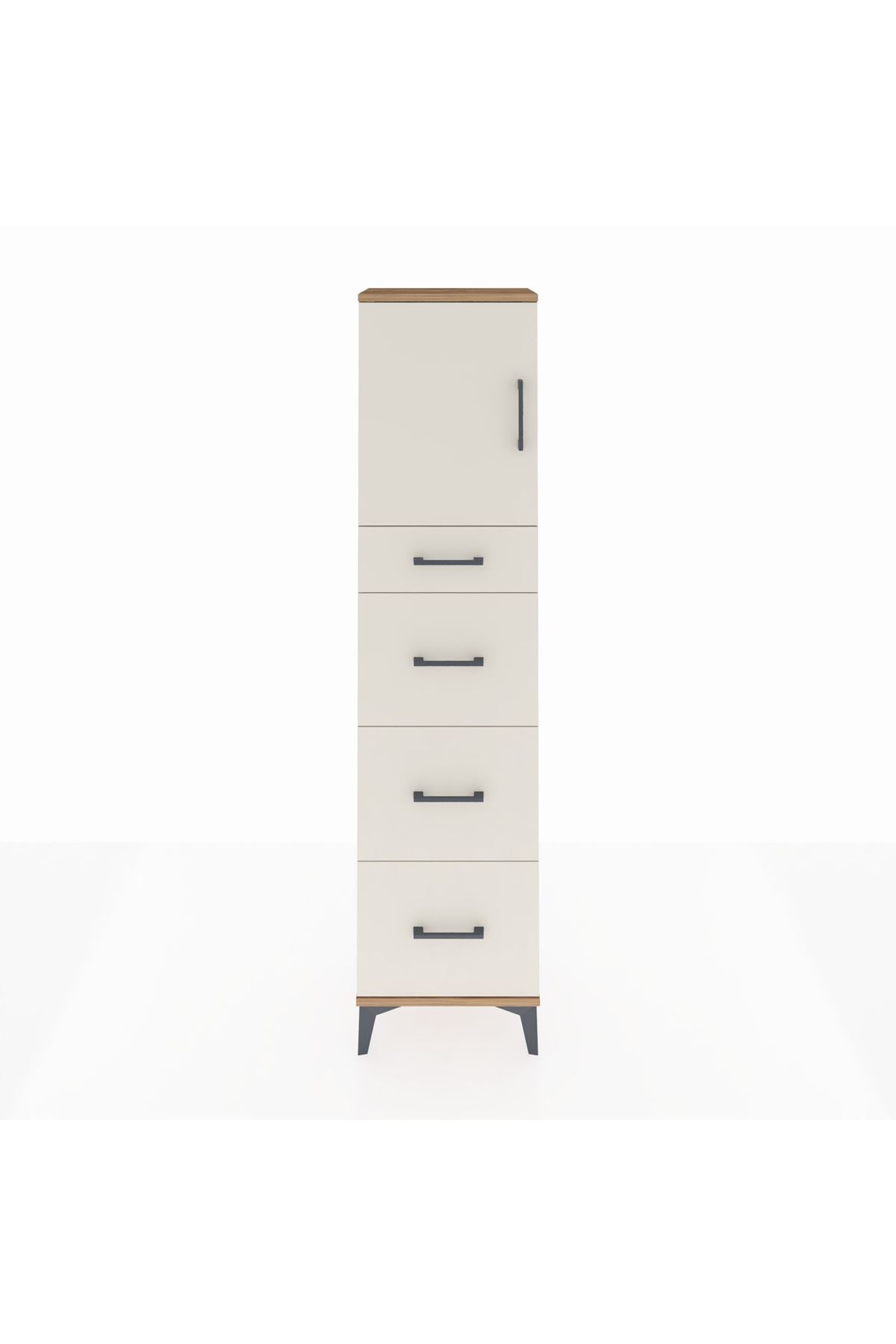 Arges Dolap 2 Raflı 4 Çekmeceli Tek Kapaklı 44x30x182 - S22M023V7A