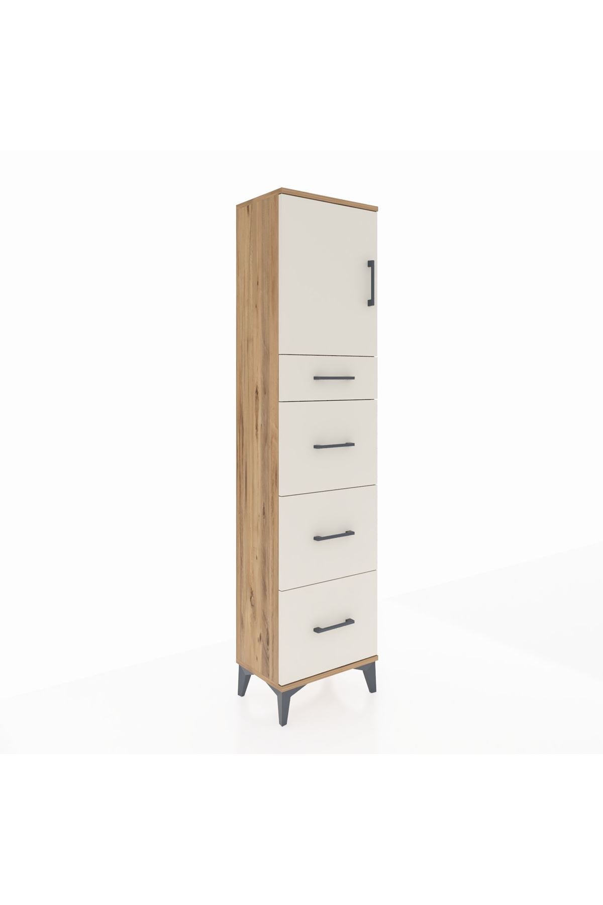 Arges Dolap 2 Raflı 4 Çekmeceli Tek Kapaklı 44x30x182 - S22M023V7A