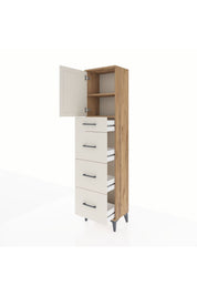 Arges Dolap 2 Raflı 4 Çekmeceli Tek Kapaklı 44x30x182 - S22M023V7A