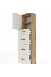 Arges Dolap 2 Raflı 4 Çekmeceli Tek Kapaklı 44x30x182 - S22M023V7A