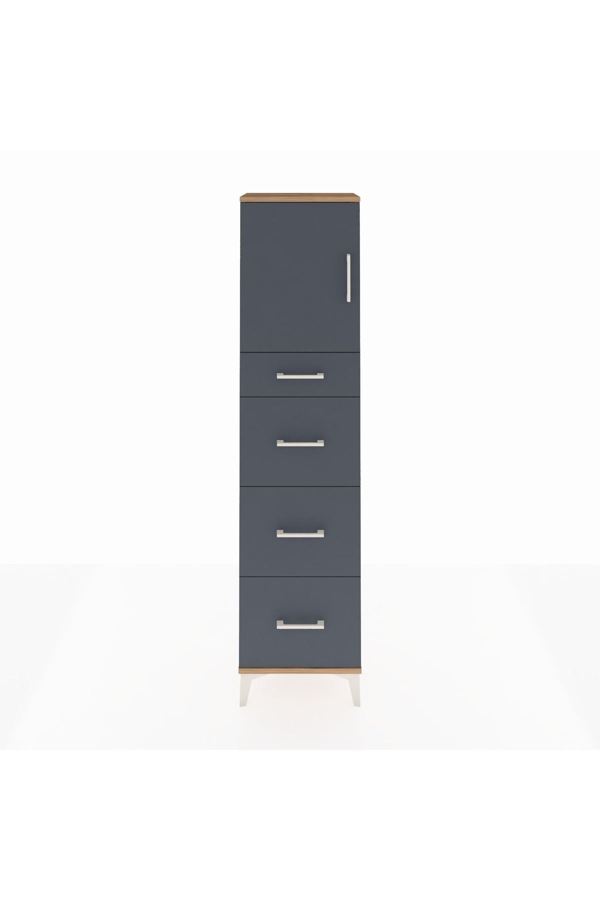 Arges Dolap 2 Raflı 4 Çekmeceli Tek Kapaklı 44x30x182 - S22M023V8A