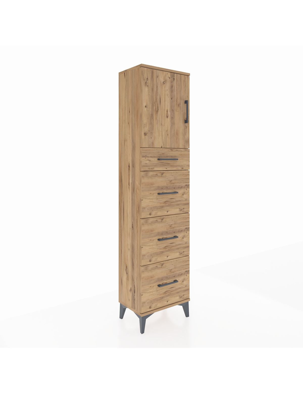 Arges Dolap 2 Raflı 4 Çekmeceli Tek Kapaklı 44x30x182 - S22M023V9A