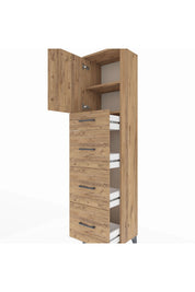 Arges Dolap 2 Raflı 4 Çekmeceli Tek Kapaklı 44x30x182 - S22M023V9A
