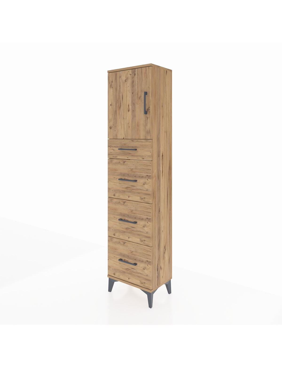 Arges Dolap 2 Raflı 4 Çekmeceli Tek Kapaklı 44x30x182 - S22M023V9A