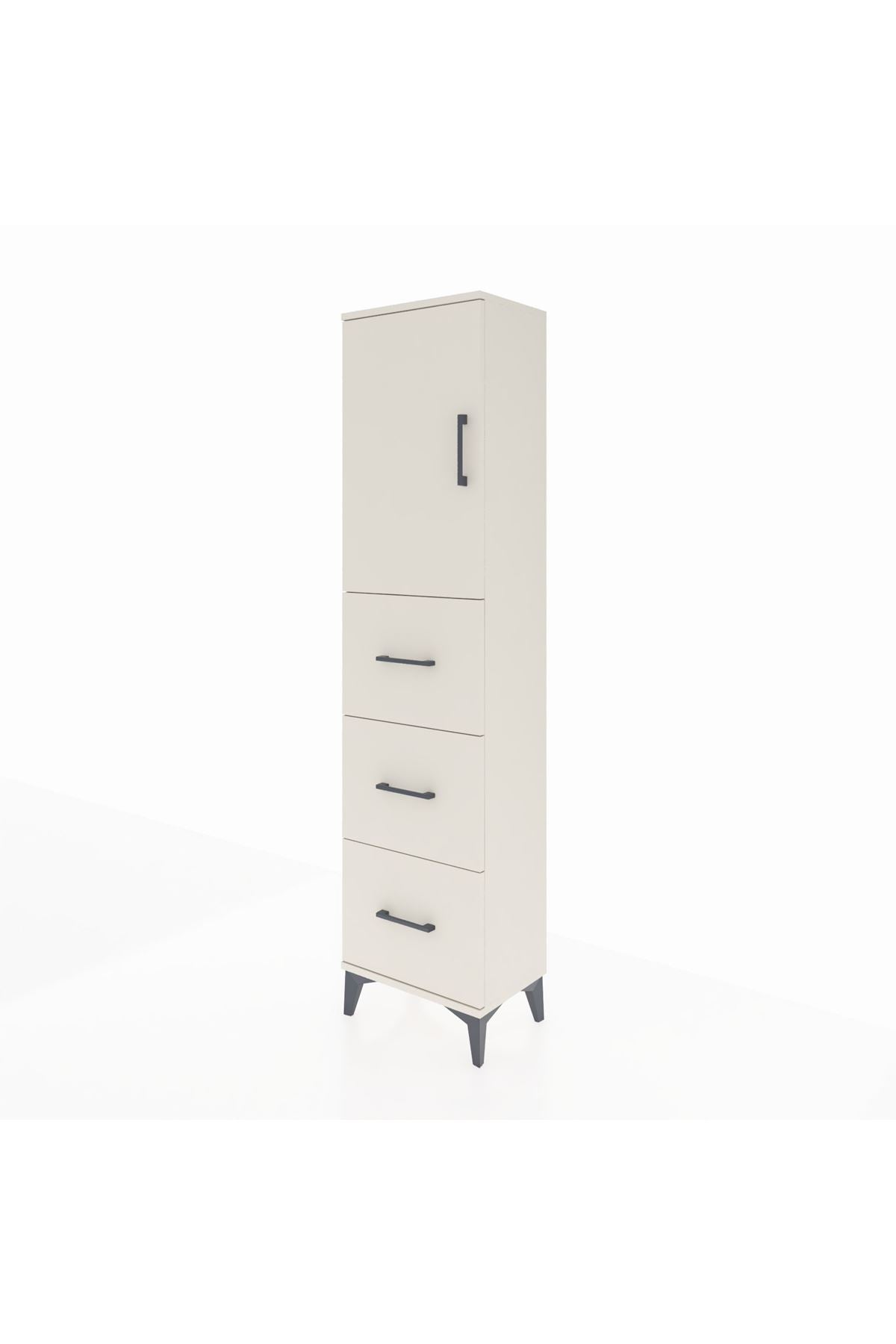 Arges Dolap Tek Raflı 3 Çekmeceli Tek Kapaklı 44x30x182 - S22M024V1A
