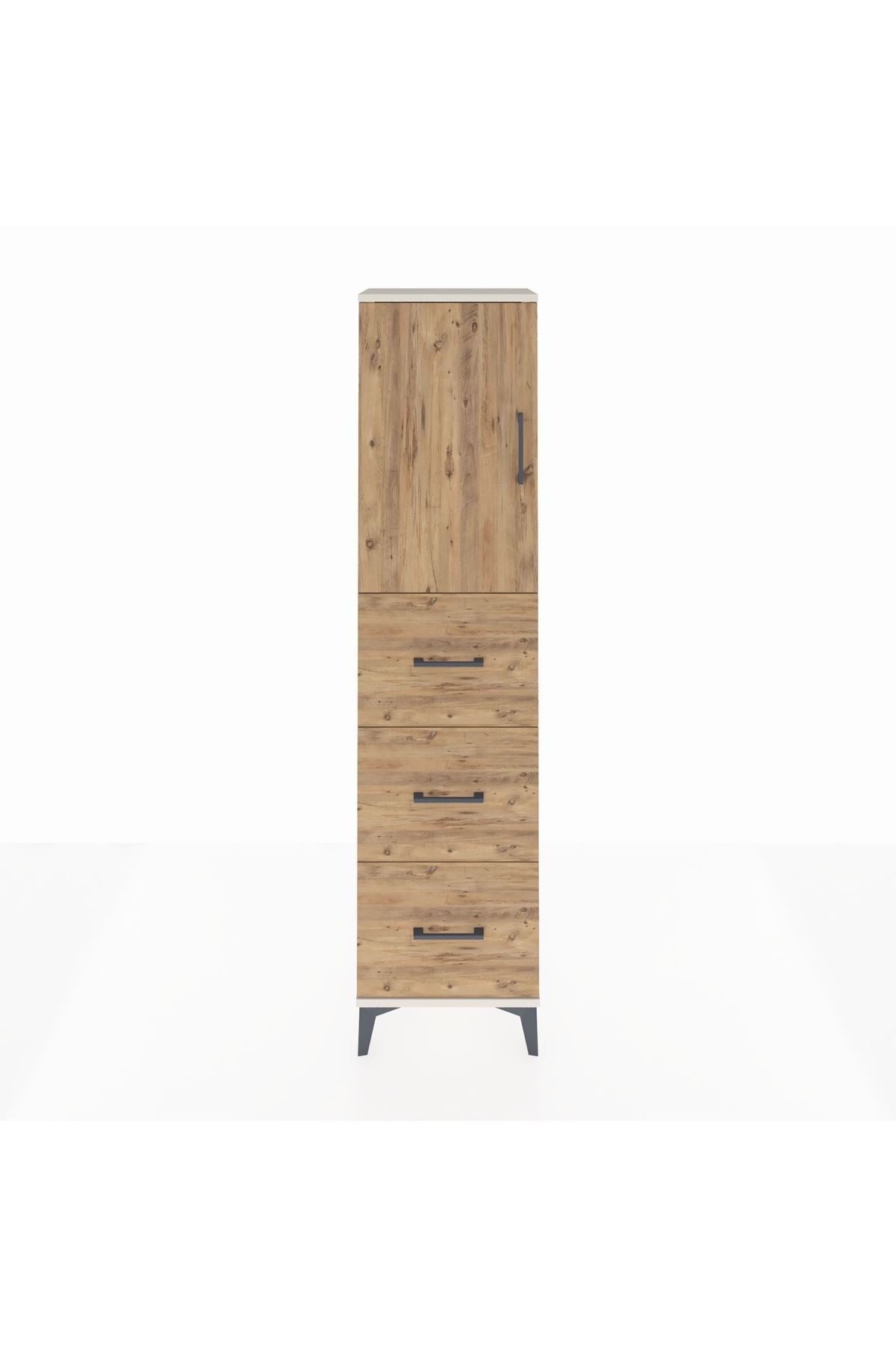 Arges Dolap Tek Raflı 3 Çekmeceli Tek Kapaklı 44x30x182 - S22M024V3A
