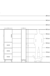 Arges Dolap Tek Raflı 3 Çekmeceli Tek Kapaklı 44x30x182 - S22M024V2A