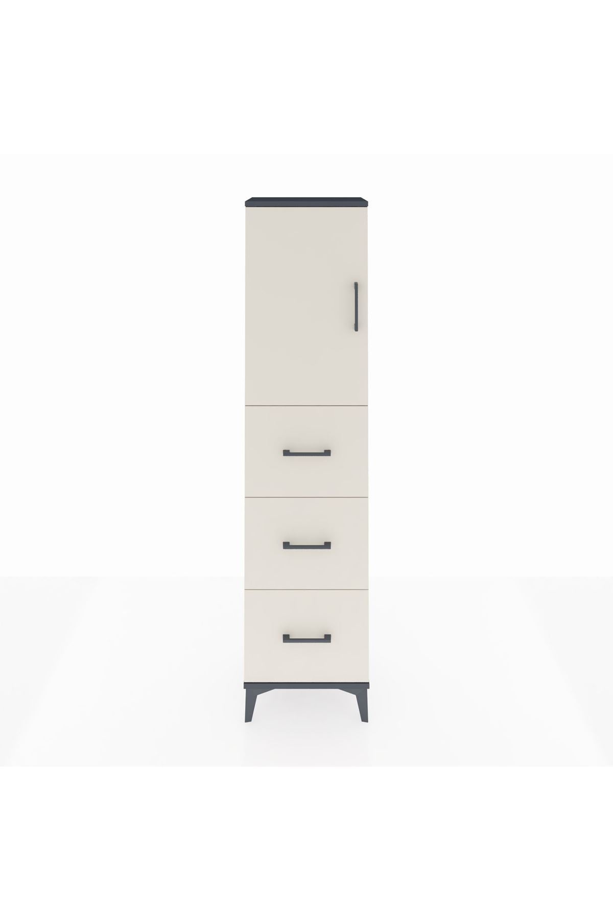 Arges Dolap Tek Raflı 3 Çekmeceli Tek Kapaklı 44x30x182 - S22M024V4A