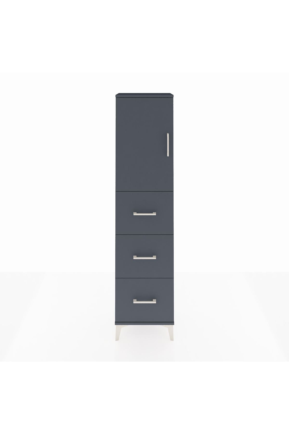 Arges Dolap Tek Raflı 3 Çekmeceli Tek Kapaklı 44x30x182 - S22M024V5A