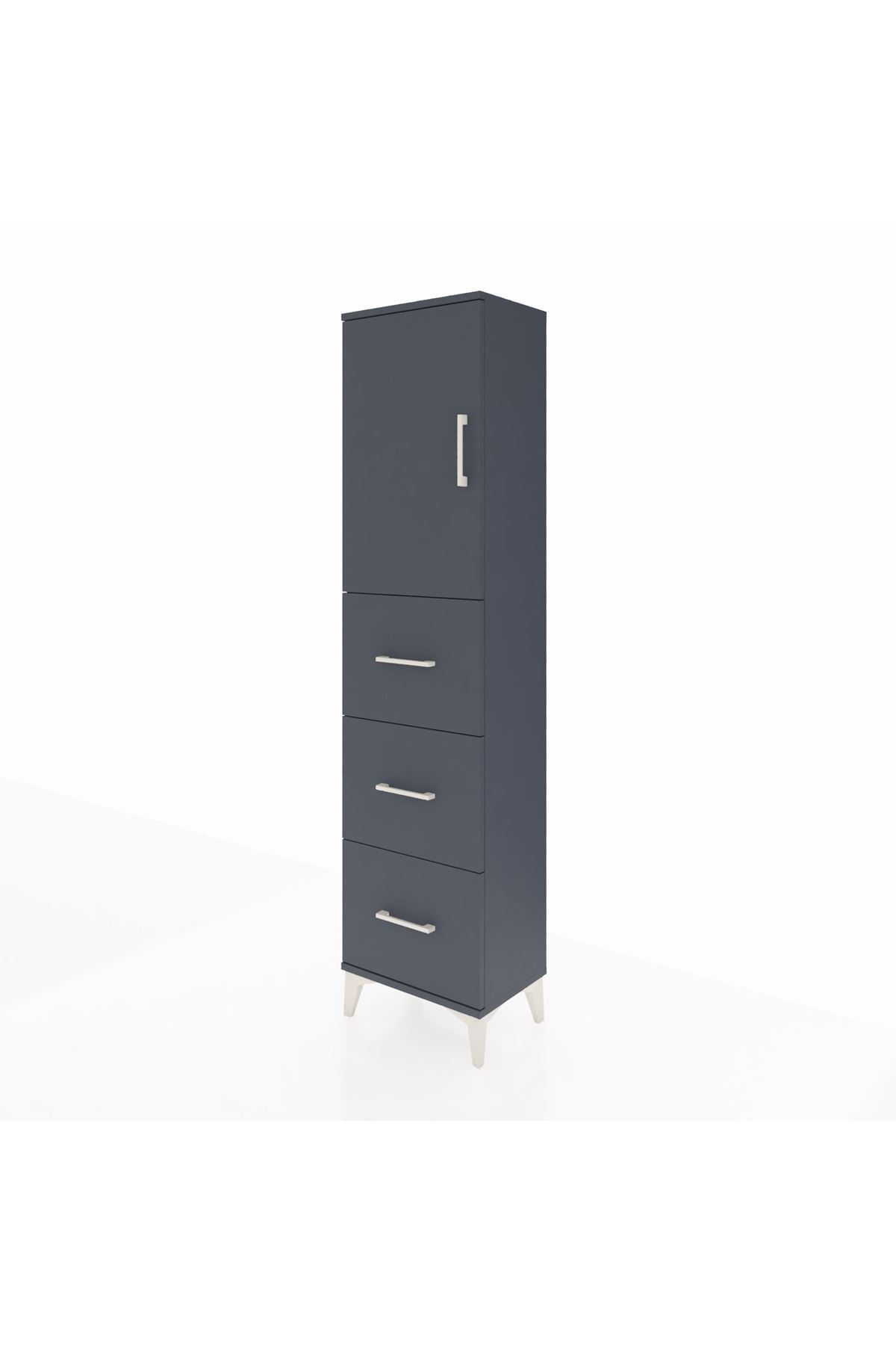 Arges Dolap Tek Raflı 3 Çekmeceli Tek Kapaklı 44x30x182 - S22M024V5A