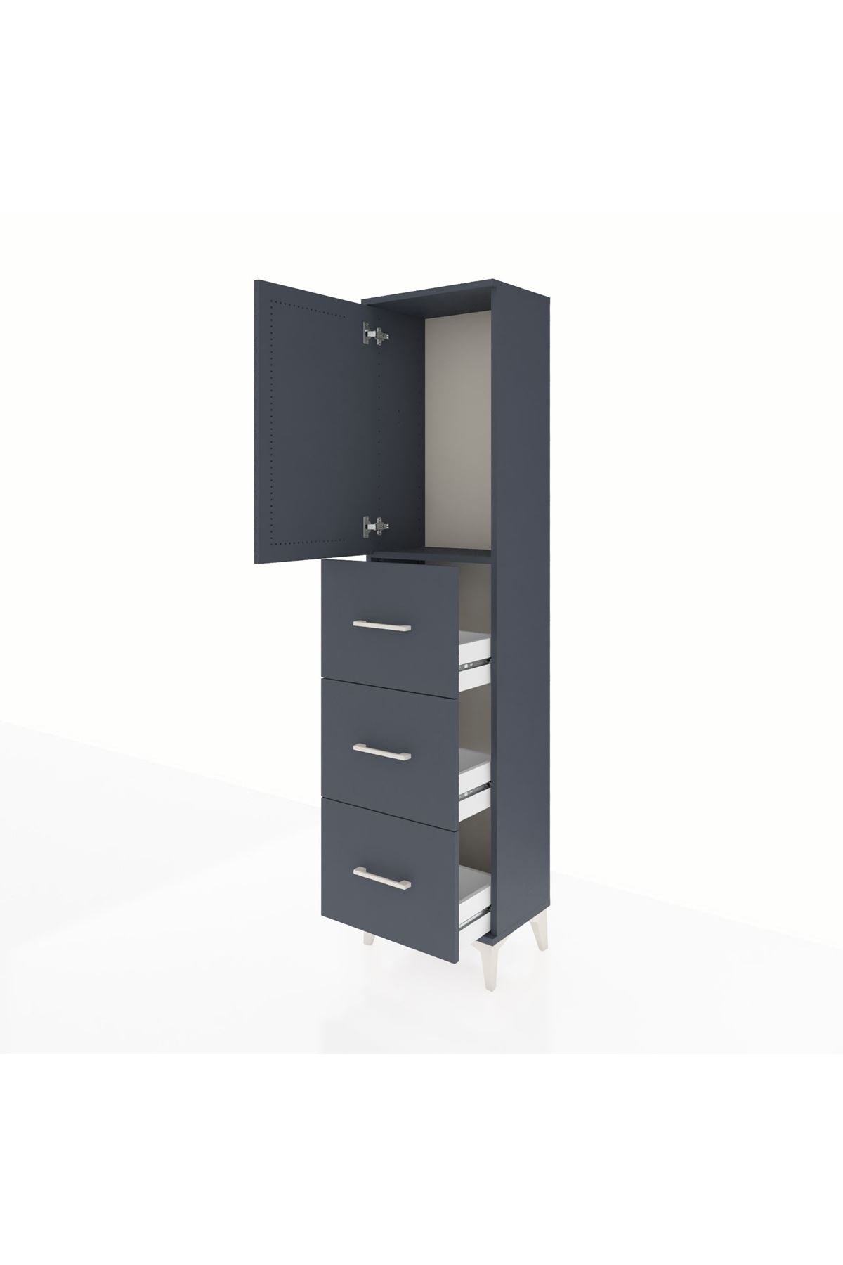 Arges Dolap Tek Raflı 3 Çekmeceli Tek Kapaklı 44x30x182 - S22M024V5A