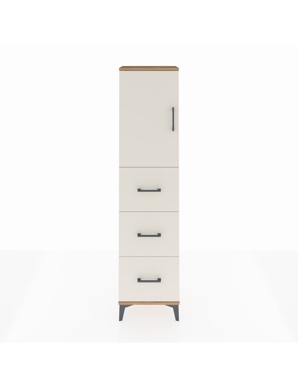 Arges Dolap Tek Raflı 3 Çekmeceli Tek Kapaklı 44x30x182 - S22M024V7A