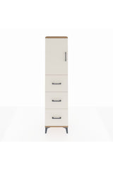 Arges Dolap Tek Raflı 3 Çekmeceli Tek Kapaklı 44x30x182
