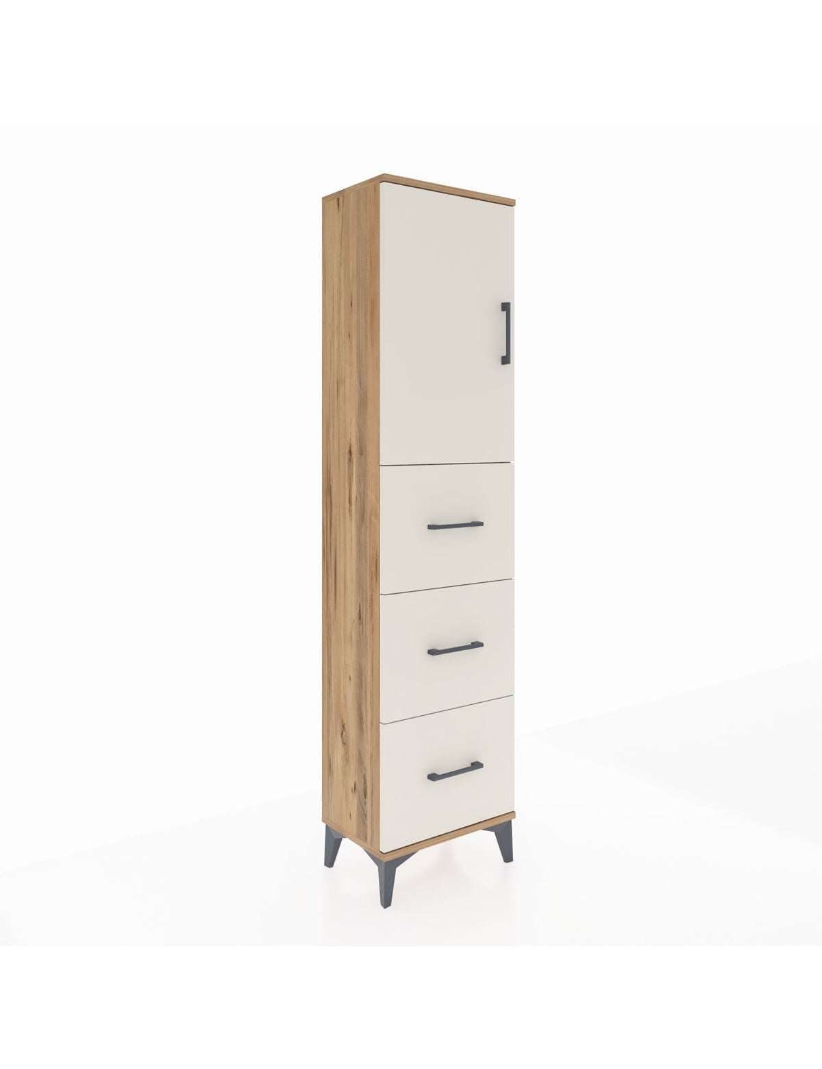 Arges Dolap Tek Raflı 3 Çekmeceli Tek Kapaklı 44x30x182 - S22M024V7A