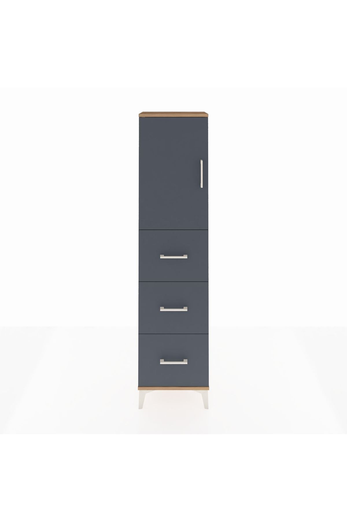 Arges Dolap Tek Raflı 3 Çekmeceli Tek Kapaklı 44x30x182 - S22M024V8A
