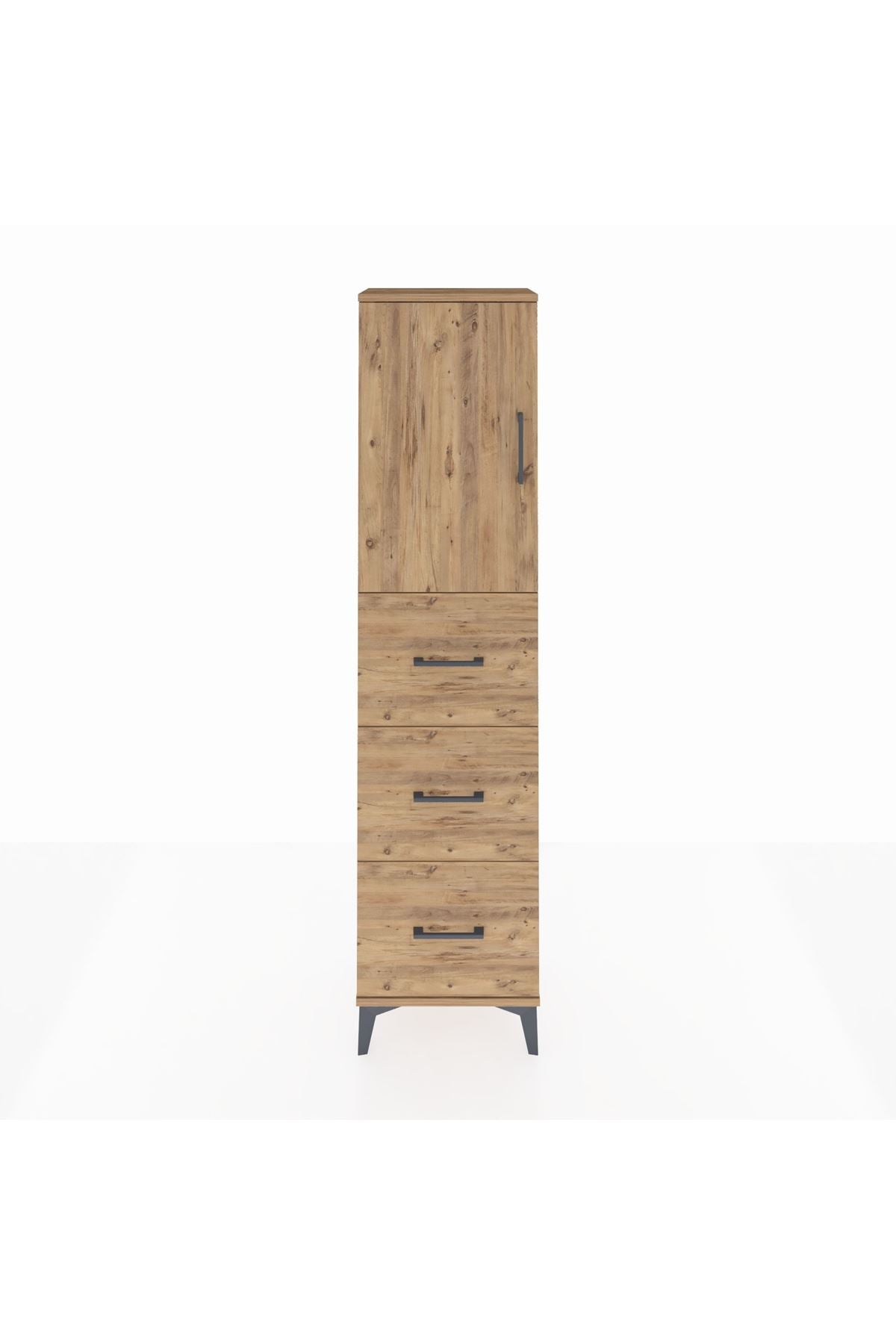 Arges Dolap Tek Raflı 3 Çekmeceli Tek Kapaklı 44x30x182 - S22M024V9A