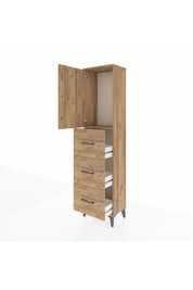Arges Dolap Tek Raflı 3 Çekmeceli Tek Kapaklı 44x30x182 - S22M024V9A
