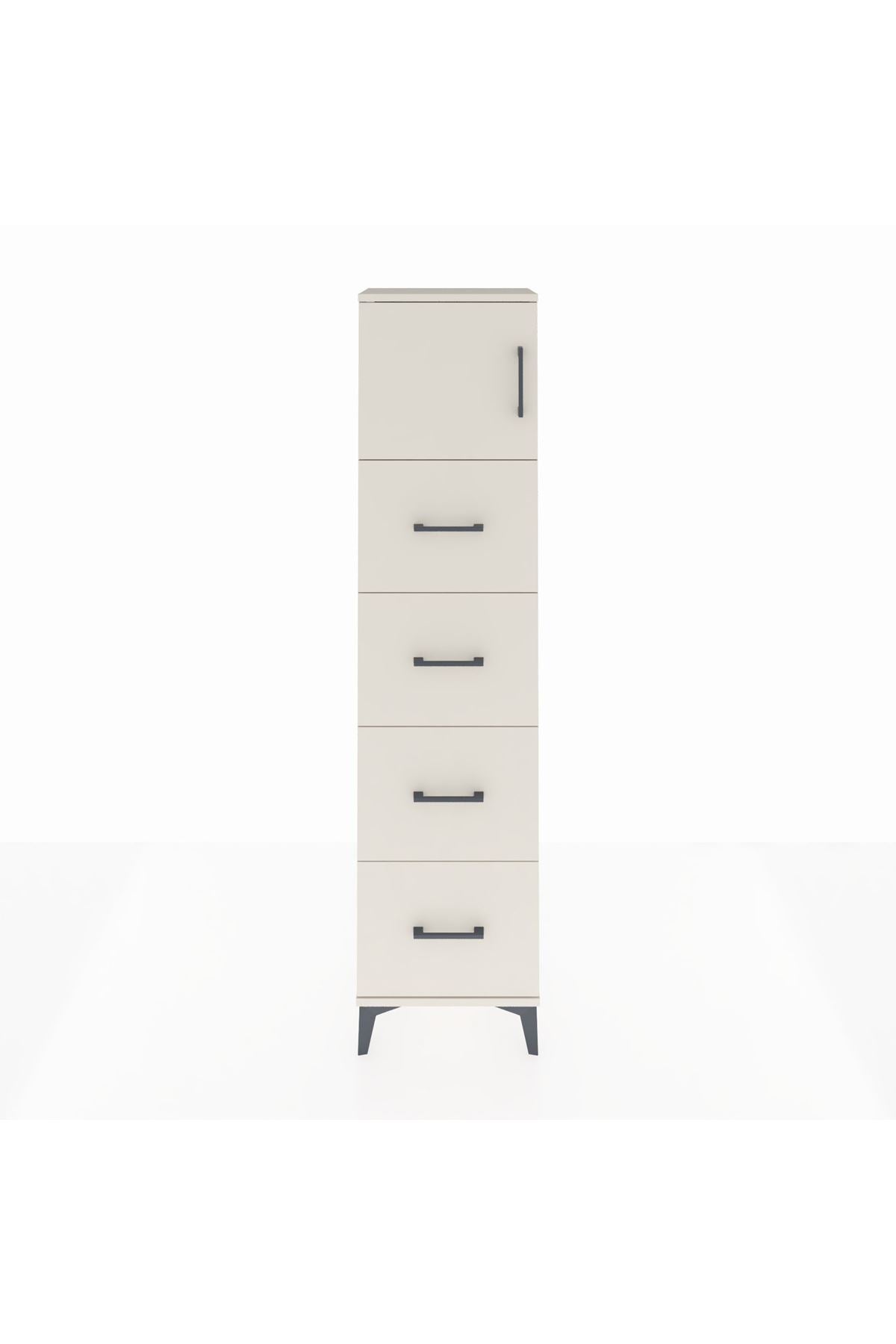 Arges Dolap Tek Raflı 4 Çekmeceli Tek Kapaklı 44x30x182 - S22M025V1A