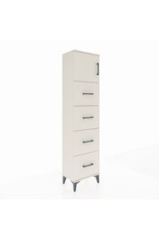 Arges Dolap Tek Raflı 4 Çekmeceli Tek Kapaklı 44x30x182 - S22M025V1A