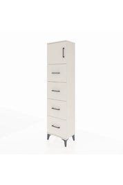 Arges Dolap Tek Raflı 4 Çekmeceli Tek Kapaklı 44x30x182 - S22M025V1A