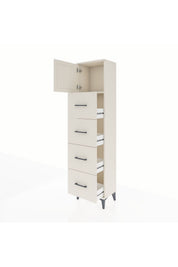 Arges Dolap Tek Raflı 4 Çekmeceli Tek Kapaklı 44x30x182 - S22M025V1A