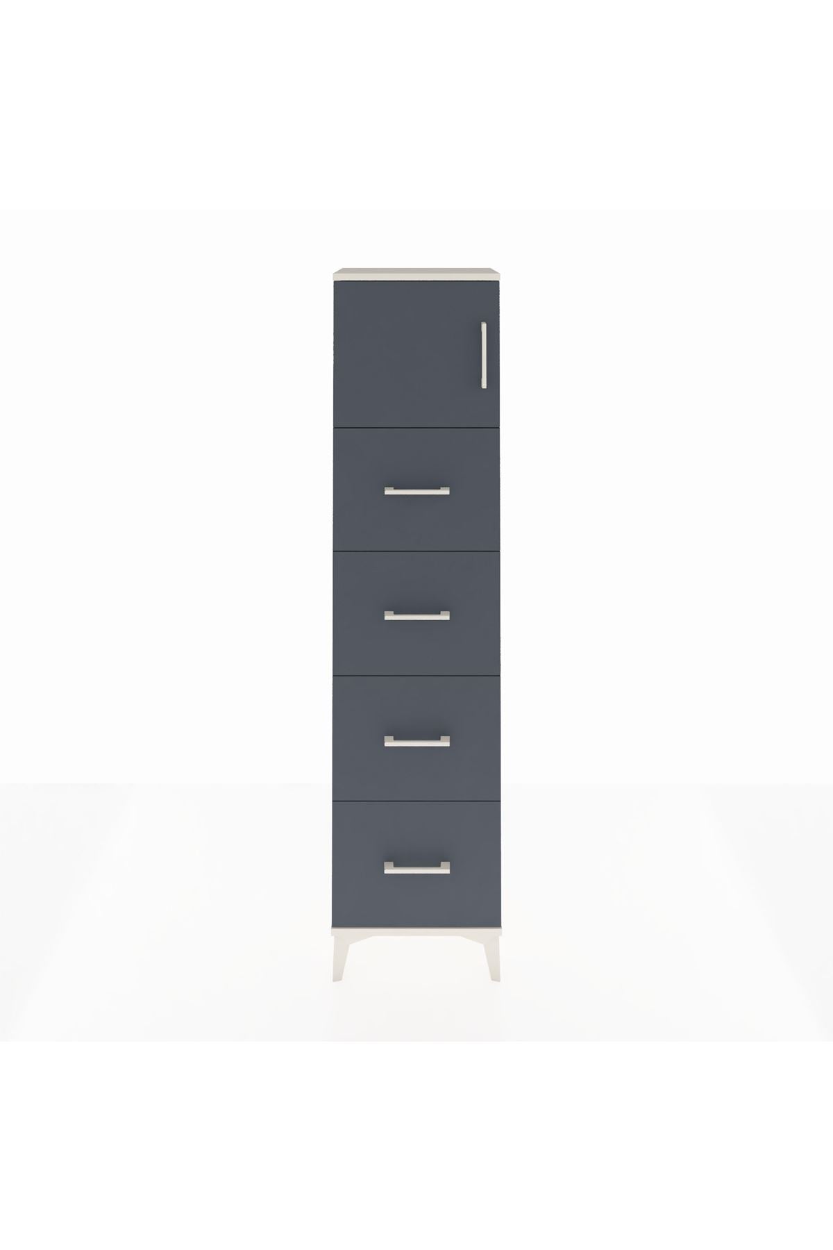 Arges Dolap Tek Raflı 4 Çekmeceli Tek Kapaklı 44x30x182 - S22M025V2A