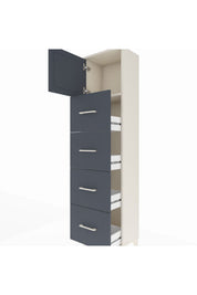 Arges Dolap Tek Raflı 4 Çekmeceli Tek Kapaklı 44x30x182 - S22M025V2A