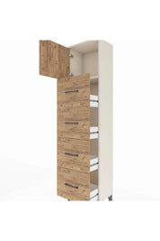 Arges Dolap Tek Raflı 4 Çekmeceli Tek Kapaklı 44x30x182 - S22M025V3A