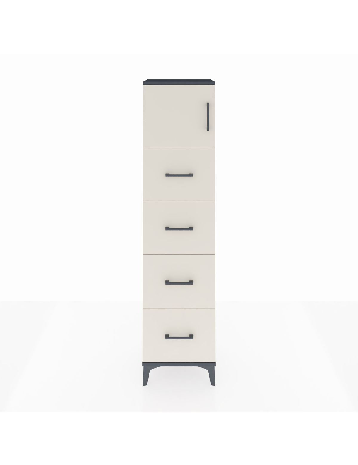 Arges Dolap Tek Raflı 4 Çekmeceli Tek Kapaklı 44x30x182 - S22M025V4A