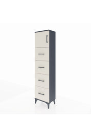 Arges Dolap Tek Raflı 4 Çekmeceli Tek Kapaklı 44x30x182 - S22M025V4A