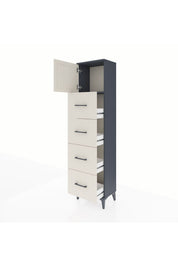 Arges Dolap Tek Raflı 4 Çekmeceli Tek Kapaklı 44x30x182 - S22M025V4A