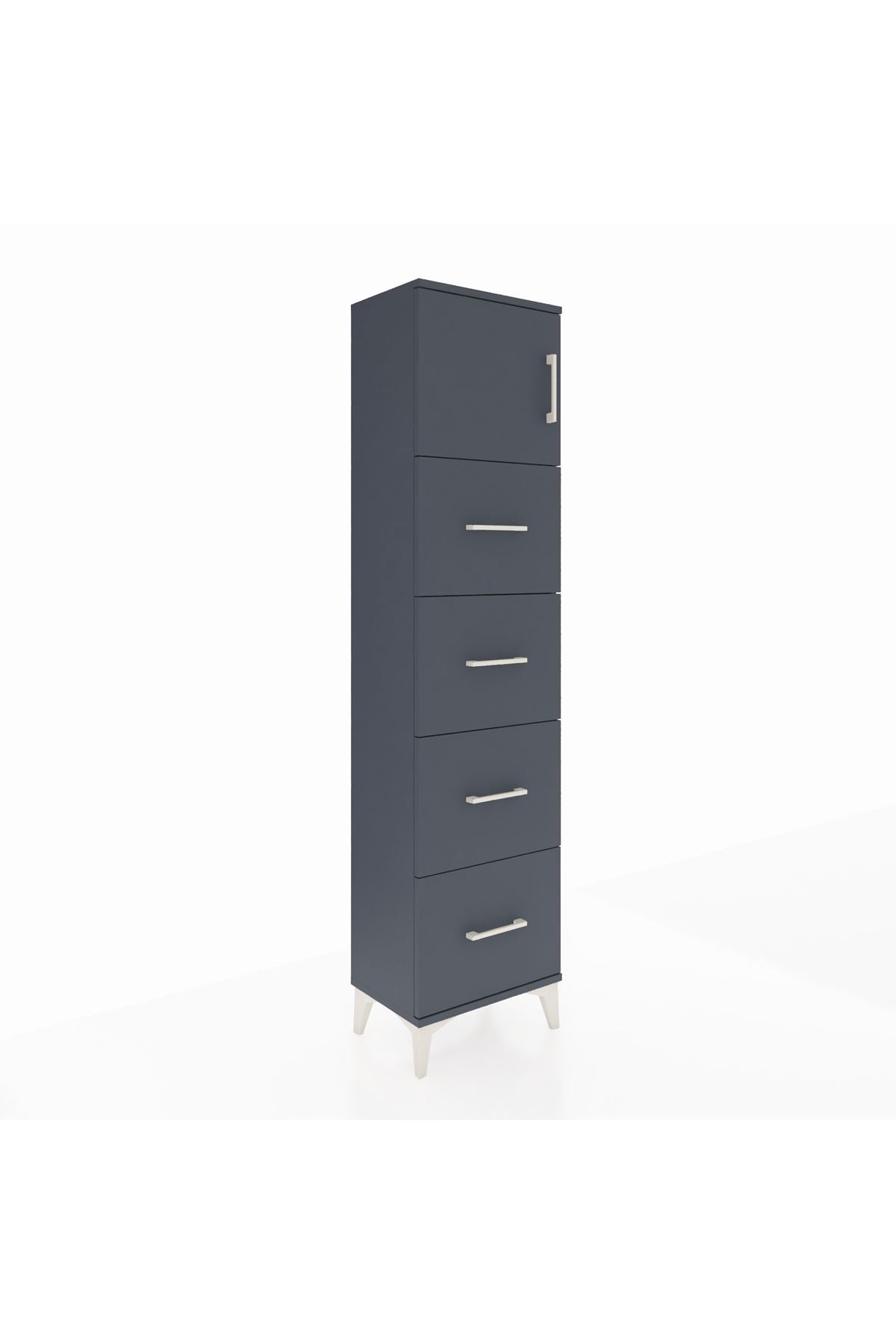 Arges Dolap Tek Raflı 4 Çekmeceli Tek Kapaklı 44x30x182 - S22M025V5A