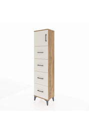 Arges Dolap Tek Raflı 4 Çekmeceli Tek Kapaklı 44x30x182 - S22M025V7A