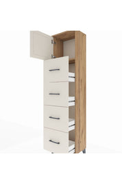 Arges Dolap Tek Raflı 4 Çekmeceli Tek Kapaklı 44x30x182 - S22M025V7A
