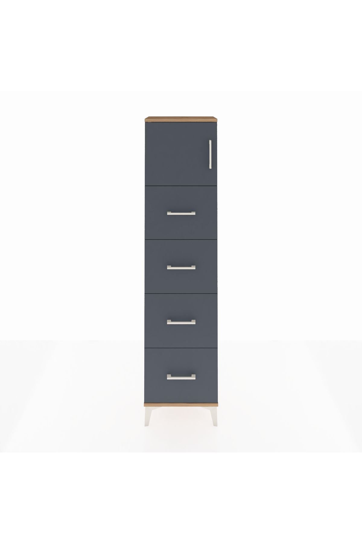 Arges Dolap Tek Raflı 4 Çekmeceli Tek Kapaklı 44x30x182 - S22M025V8A
