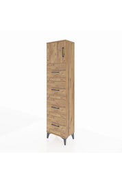 Arges Dolap Tek Raflı 4 Çekmeceli Tek Kapaklı 44x30x182 - S22M025V9A