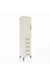 Arges Dolap Tek Raflı 5 Çekmeceli Tek Askılı 44x30x182 - S22M026V1A