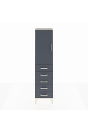 Arges Dolap Tek Raflı 5 Çekmeceli Tek Askılı 44x30x182 - S22M026V2A
