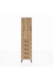 Arges Dolap Tek Raflı 5 Çekmeceli Tek Askılı 44x30x182 - S22M026V3A