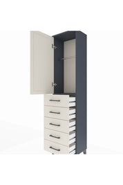 Arges Dolap Tek Raflı 5 Çekmeceli Tek Askılı 44x30x182 - S22M026V4A
