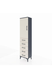 Arges Dolap Tek Raflı 5 Çekmeceli Tek Askılı 44x30x182 - S22M026V4A
