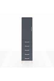 Arges Dolap Tek Raflı 5 Çekmeceli Tek Askılı 44x30x182 - S22M026V5A
