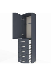 Arges Dolap Tek Raflı 5 Çekmeceli Tek Askılı 44x30x182 - S22M026V5A