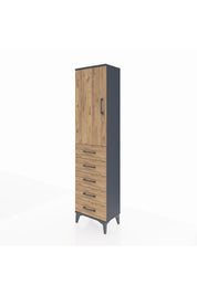 Arges Dolap Tek Raflı 5 Çekmeceli Tek Askılı 44x30x182 - S22M026V6A