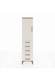 Arges Dolap Tek Raflı 5 Çekmeceli Tek Askılı 44x30x182 - S22M026V7A
